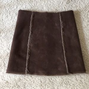 High End Lili Gaufrette of France Brown Fur Lining Winter Skirt Girls 8y